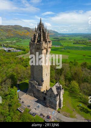 Vue aérienne du monument national Wallace à Stirling, Écosse, Royaume-Uni Banque D'Images