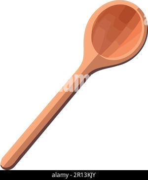 Cuillère en bois et spatule pour cuire les repas Illustration de Vecteur