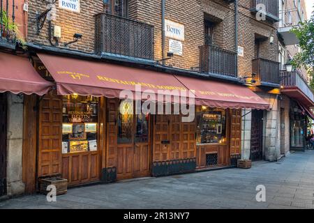 Le restaurant Sobrino de Botin est le plus ancien restaurant du monde en activité continue - Madrid, Espagne Banque D'Images