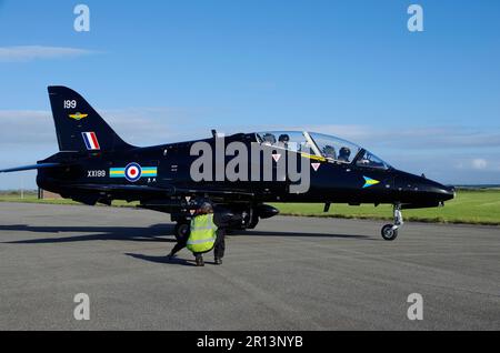 BAE Hawk T1A, XX199, 208 escadron, RAF Valley, Anglesey, Anglesey, pays de Galles du Nord, Banque D'Images