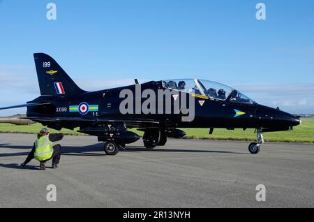 BAE Hawk T1A, XX199, 208 escadron, RAF Valley, Anglesey, Anglesey, pays de Galles du Nord, Banque D'Images