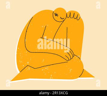 Image stylisée d'une personne assise Illustration de Vecteur