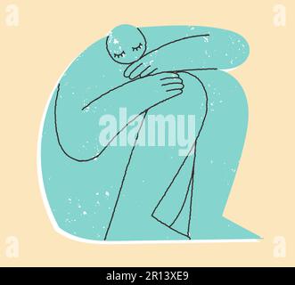 Image stylisée d'une personne assise Illustration de Vecteur
