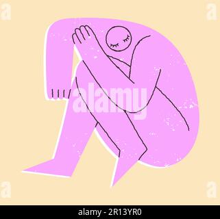 Image stylisée d'une personne assise Illustration de Vecteur