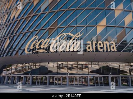 20 mars 2023, Dubaï, Émirats Arabes Unis : vue sur Coca Cola Arena, la plus grande arène du Moyen-Orient, située dans le quartier luxueux de City Walk, Dubaï. Banque D'Images