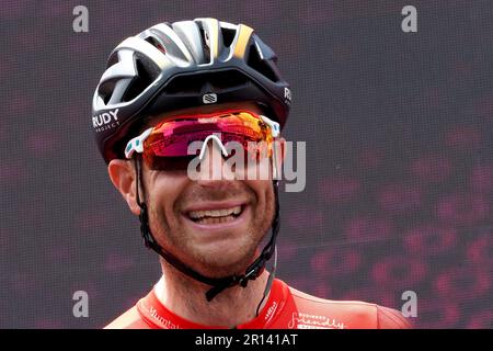 Naples, Italie. 11th mai 2023. Damiano Caruso est un cycliste italien qui se déplace pour l'équipe victorieuse de Bahreïn, pendant la sixième étape du Giro d'Italia avec le départ et l'arrivée à Naples. Naples, Italie, 11 mai 2023. (Photo par Vincenzo Izzo/Sipa USA) crédit: SIPA USA/Alay Live News Banque D'Images