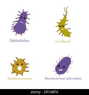 illustration de couleur - un ensemble de bactéries nocives Illustration de Vecteur