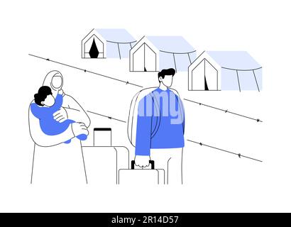 Illustration du vecteur de concept abstrait de migration de frontière. Illustration de Vecteur