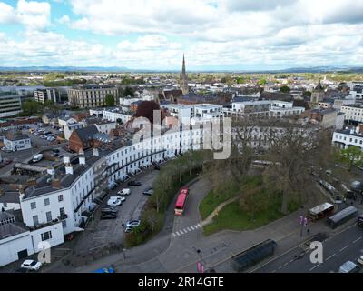 Le croissant royal Cheltenham ville Gloucestershire UK drone vue aérienne Banque D'Images