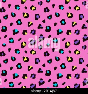 Motif taches de léopard de camouflage rose vif Illustration de Vecteur