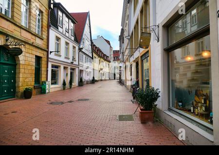 Rue dans le quartier Hegertor à Osnabrück Banque D'Images