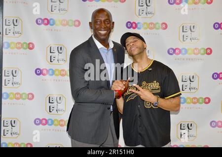 Miramar, États-Unis. 07th mai 2023. MIRAMAR, FLORIDE - 07 MAI : le maire de Miramar, Wayne Messam, et Alexander Star posent pour la scène de la Fondation Black Violin : Festival d'art des rêveurs au Parc régional de Miramar Ampitheater on 28 janvier 2023 à Miramar, Floride. (Photo de JL/Sipa USA) crédit: SIPA USA/Alay Live News Banque D'Images