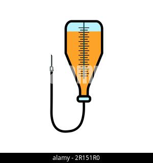 Compte-gouttes pharmaceutique médical avec aiguille et cathéter pour le traitement de maladies avec des médicaments, une icône simple sur fond blanc. VVecto Illustration de Vecteur