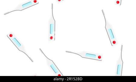 Texture sans couture des thermomètres électroniques numériques modernes numériques médicaux répétitifs sans fin pour mesurer la température corporelle sur un fond blanc. VE Illustration de Vecteur