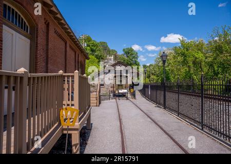 La gare historique de Baltimore et Ohio Ellicott City Station (musée) à Ellicott City, Maryland, qui est la plus ancienne gare ferroviaire de passagers restant dans Banque D'Images