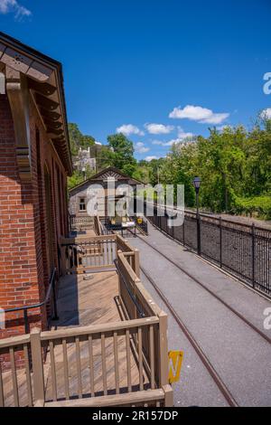 La gare historique de Baltimore et Ohio Ellicott City Station (musée) à Ellicott City, Maryland, qui est la plus ancienne gare ferroviaire de passagers restant dans Banque D'Images