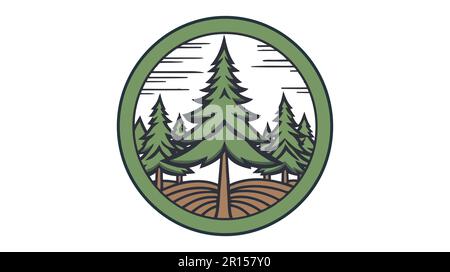 Logo de la forêt. Illustration vectorielle isolée sur fond blanc Illustration de Vecteur