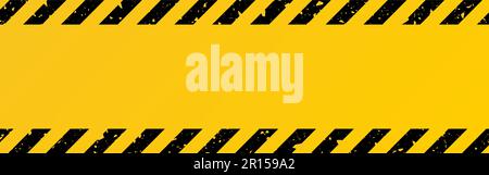 Texture dangereuse. Modèle jaune et noir. Avertissement avec bandes diagonales. Conception de la bordure de construction. Bannière industrielle avec symbole d'attention. Vecteur Illustration de Vecteur