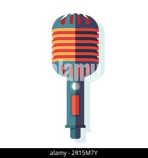 Équipement musical un microphone dans une illustration vectorielle de style plat Illustration de Vecteur