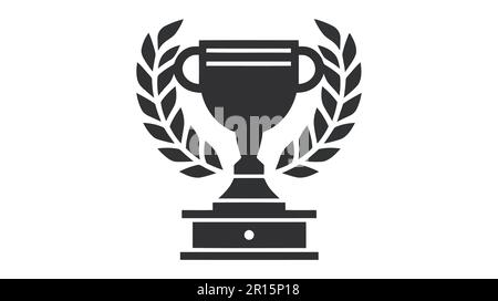 Icône du trophée du gagnant. Illustration vectorielle. Logo du trophée isolé sur fond blanc. Illustration de Vecteur