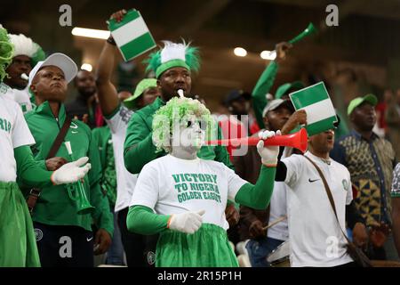 Alger. 12th mai 2023. Les fans sont vus lors du quart-finale de la coupe d'Afrique des Nations U17 entre le Nigeria et le Burkina Faso à Alger, Algérie, 11 mai 2023. Credit: Xinhua/Alay Live News Banque D'Images