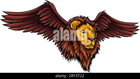 illustration vectorielle de la tête du lion sur fond blanc Illustration de Vecteur