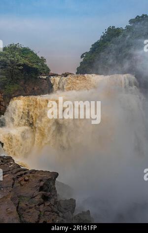 Cascades de Zongo sur la rivière Inkisi, RD Congo Banque D'Images