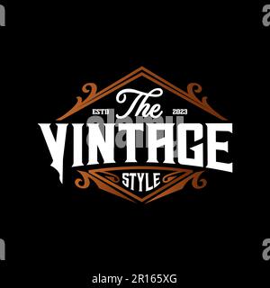 Logo design badge Design Classic Retro Vintage style, cadre vintage logo. Étiquettes anciennes. Illustration de Vecteur