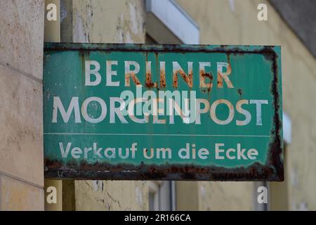 Publicité Berliner Morgenpost, Alte Jakobstrasse, Kreuzberg, Berlin, Allemagne Banque D'Images