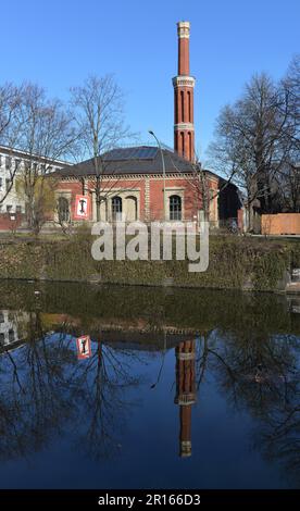 Altes Pumpwerk, Hallesches Ufer, Kreuzberg, Berlin, Allemagne Banque D'Images