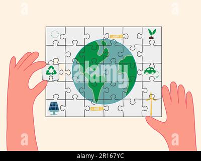 Journée mondiale de l'environnement. Protéger la nature et l'écologie bannière. Jour de la Terre. Globe avec des éléments d'écologie. Concept d'écologie. Illustration de Vecteur