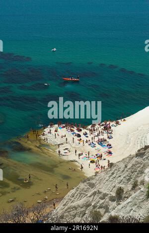 Scala dei Turchi, Lido Rossello, Agrigente, Sicile, Italie Banque D'Images