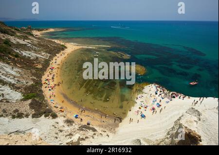 Scala dei Turchi, Lido Rossello, Agrigente, Sicile, Italie Banque D'Images