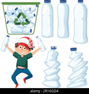 Illustration du concept de tri des bouteilles en plastique pour recyclage Illustration de Vecteur