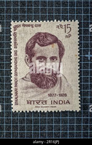 03 26 2014 TIMBRE postal Vintage MINT d'Utkalmani Pandit Gopabandhu Das 1877-1928 Studioshothot Lokgram Kalyan Maharashtra Inde.Asie. Banque D'Images