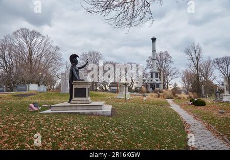 Le cimetière Green-Wood Cemetery est non seulement un cimetière pour les personnages influents, mais il a autrefois servi d'espace vert éminent à New York Banque D'Images