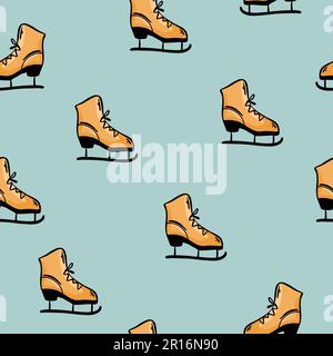 illustration vectorielle de l'icône du skate à dessin glacé. Le sport d'hiver fait des skates des icônes. la figurine est prête pour votre modèle sur un fond blanc. Éléments pour Illustration de Vecteur