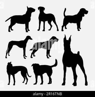 silhouette d'animal de chien Illustration de Vecteur