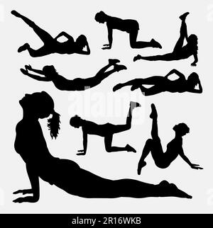 Exercice physique sport silhouette. Bon usage pour symbole, logo, icône web, mascotte, signe, ou n'importe quelle conception que vous voulez Illustration de Vecteur