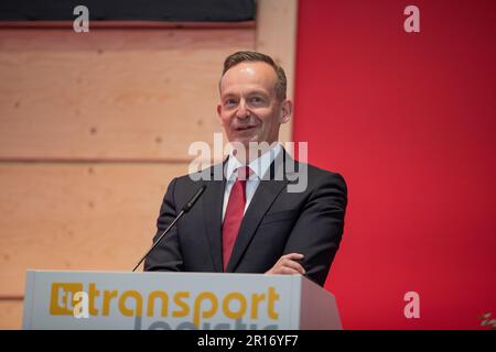 Munich, Allemagne. 09th mai 2023. Le ministre allemand des Transports et de l'Infrastructure numérique Volker Wissing ( FDP ) à l'ouverture du salon international de la logistique, de la mobilité, DE L'INFORMATIQUE et de la gestion de la chaîne d'approvisionnement, à 9 mai 2023, à Munich, en Allemagne. (Photo par Alexander Pohl/Sipa USA) crédit: SIPA USA/Alay Live News Banque D'Images