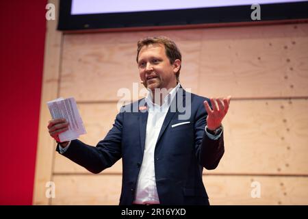 Munich, Allemagne. 09th mai 2023. Stefan Rummel, PDG de Messe Muenchen, lors de l'ouverture de l'exposition internationale de logistique, de mobilité, D'INFORMATIQUE et de gestion de la chaîne d'approvisionnement, sur 9 mai 2023 à Munich, Allemagne. (Photo par Alexander Pohl/Sipa USA) crédit: SIPA USA/Alay Live News Banque D'Images