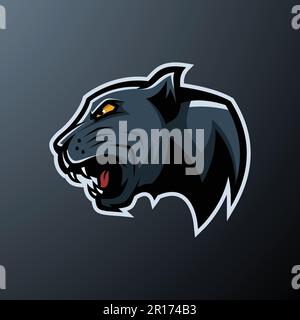 Angry Panther Mascot logo - animaux Mascot E-sport logo Vector Illustration Design concept. Illustration de Vecteur