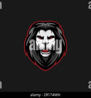 Logo de la mascotte du lion - animaux Mascot E-sports logo Vector Illustration Design concept. Illustration de Vecteur