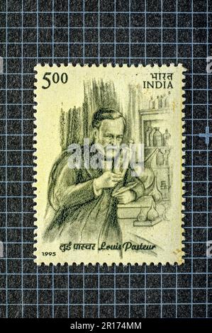 03 26 2014 TIMBRE postal Vintage MINT de 1995 Louis Pasteur Studioshothot Lokgram Kalyan Maharashtra Inde.Asia. Banque D'Images
