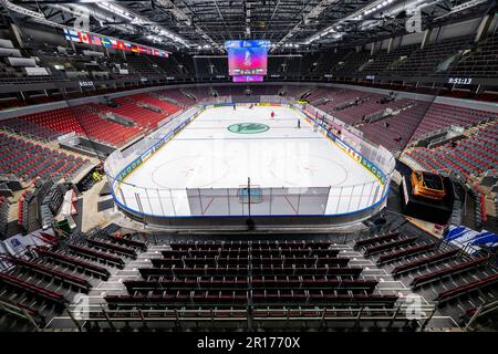 Riga, Lettonie. 12th mai 2023. Session d'entraînement de l'équipe de hockey tchèque avant les Championnats du monde 2023 Match Groupe B contre la Slovaquie à Riga, Lettonie, 12 mai 2023. Photo de l'arène de Riga. Crédit : David Tanecek/CTK photo/Alay Live News Banque D'Images