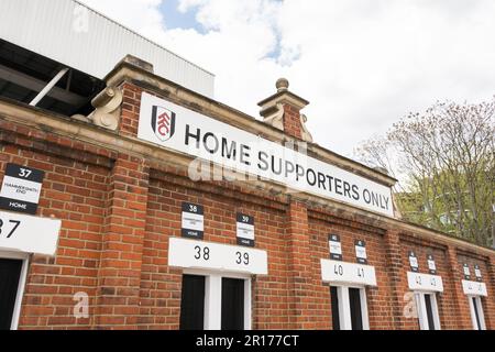 Home Supporters turnstiles à Craven Cottage - la maison de Fulham football Club, Fulham, Stevenage Road, Londres, SW6, Angleterre, Royaume-Uni Banque D'Images