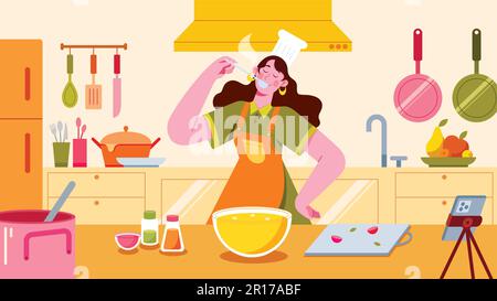 Enregistreur de cuisson femelle Illustration de Vecteur