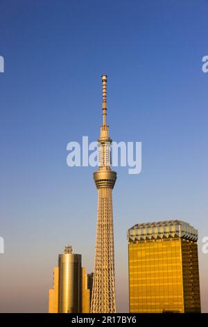 Tokyo Sky Tree au coucher du soleil Banque D'Images