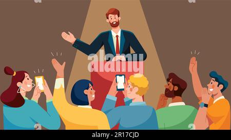 Homme de haut-parleur public Illustration de Vecteur