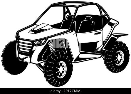 UTV Side-by-Side Line Art Illustration de Vecteur